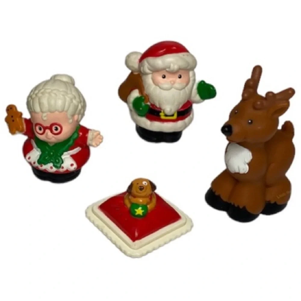 Little People Vintage Fisher Price Christmas Shop Santa Mrs Claus Reindeer Y2K